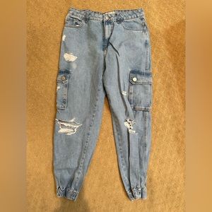 Light Blue Cargo Jean Jogger